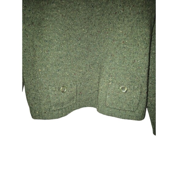 Eddie Bauer Vtg Sweater Mens XL Green /Brown Wool Blend Suede Elbow Patch - Picture 3 of 4